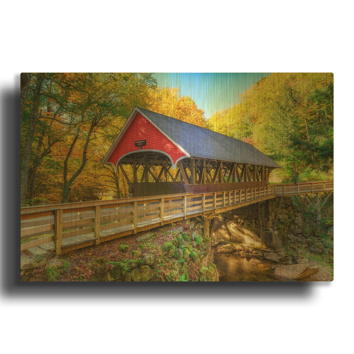 'Autumn In Flume Gorge' By Rick Berk Gold Metal Wall Art