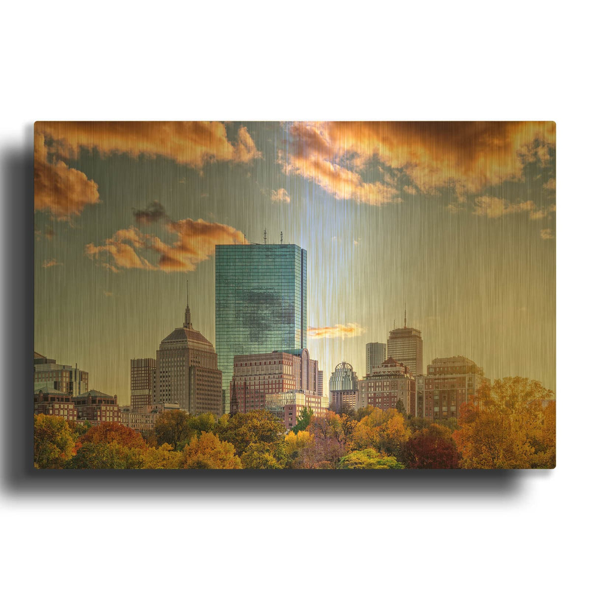 'Autumn In Boston' By Rick Berk Gold Metal Wall Art
