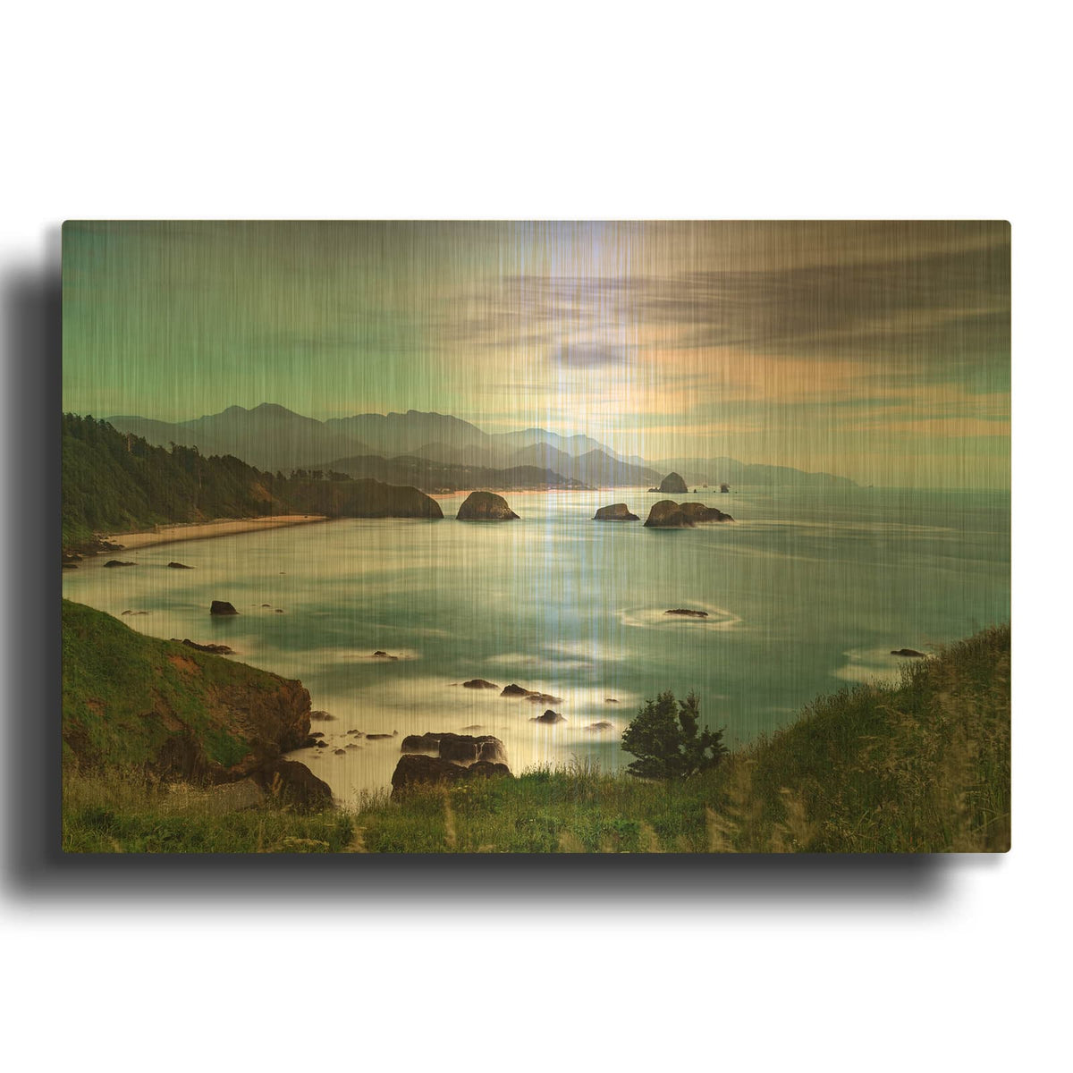 'Ecola' By Rick Berk Gold Metal Wall Art