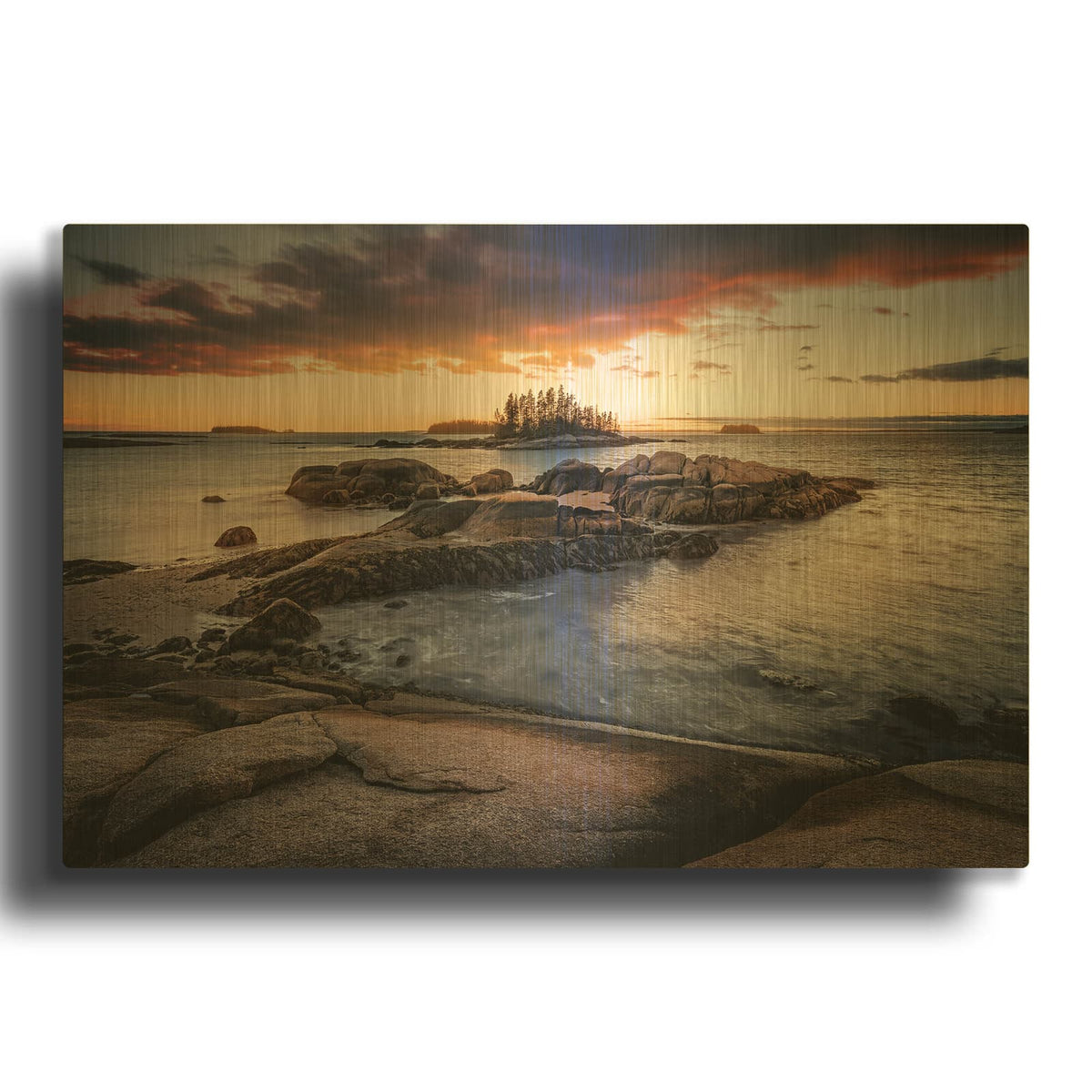 'Deer Isle Sunset' By Rick Berk Gold Metal Wall Art