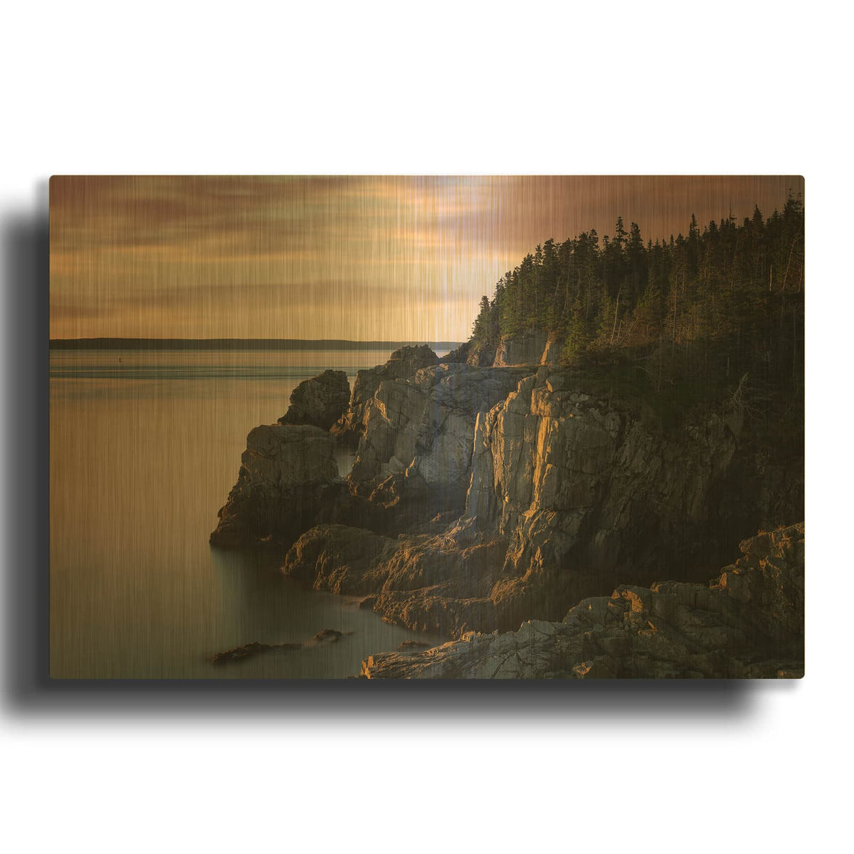 'Dawn On The Bold Coast' By Rick Berk Gold Metal Wall Art