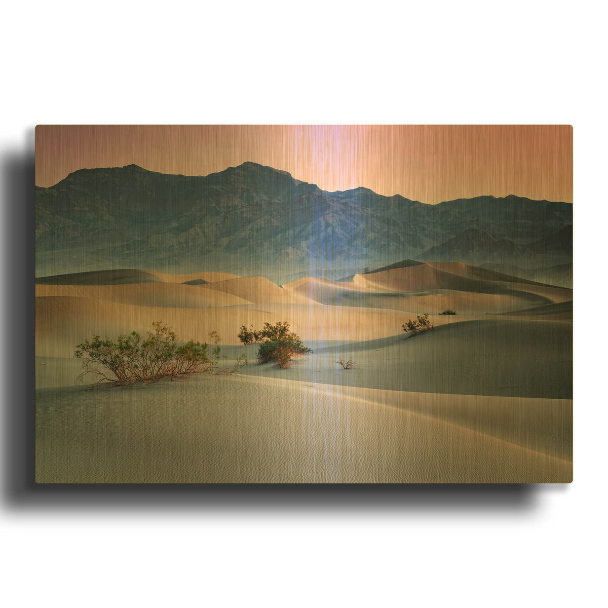 'Dawn In The Dunes' By Rick Berk Gold Metal Wall Art