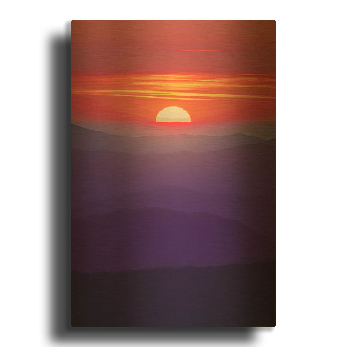 'Appalachian Sunset II' By Rick Berk Gold Metal Wall Art