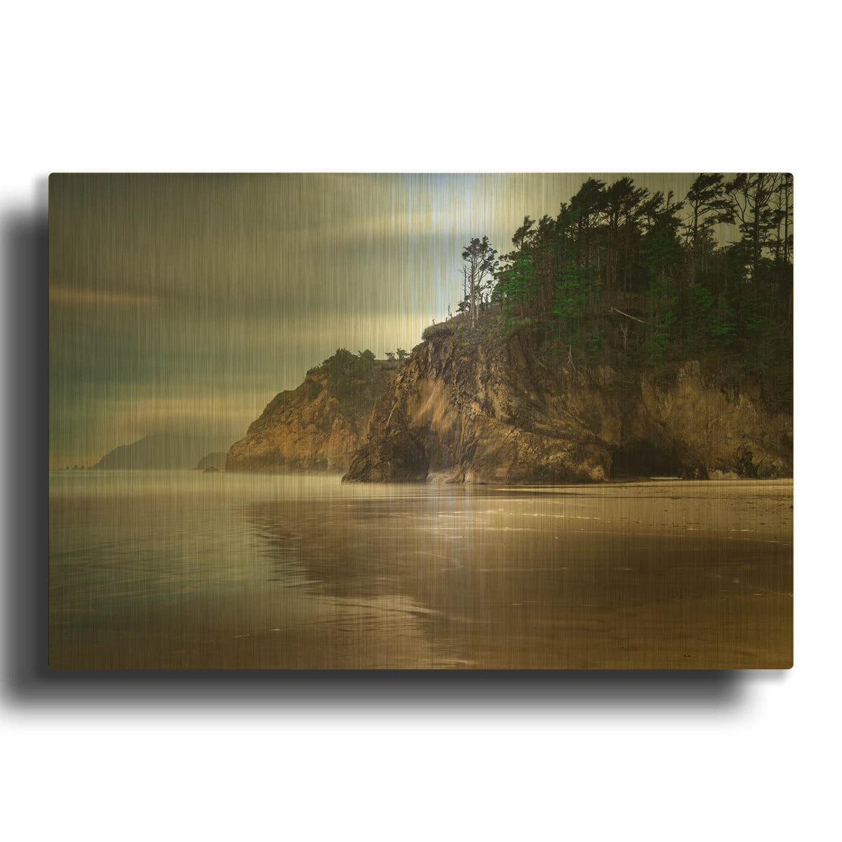 'Hug Point' By Rick Berk Gold Metal Wall Art