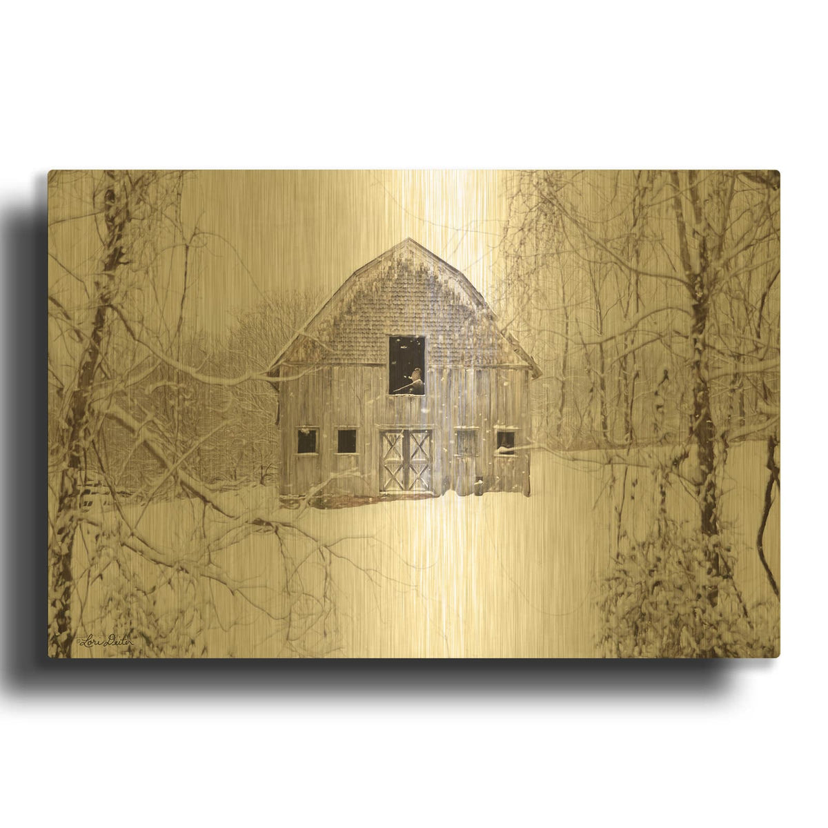 'The New Tenant' By Lori Deiter Gold Metal Wall Art