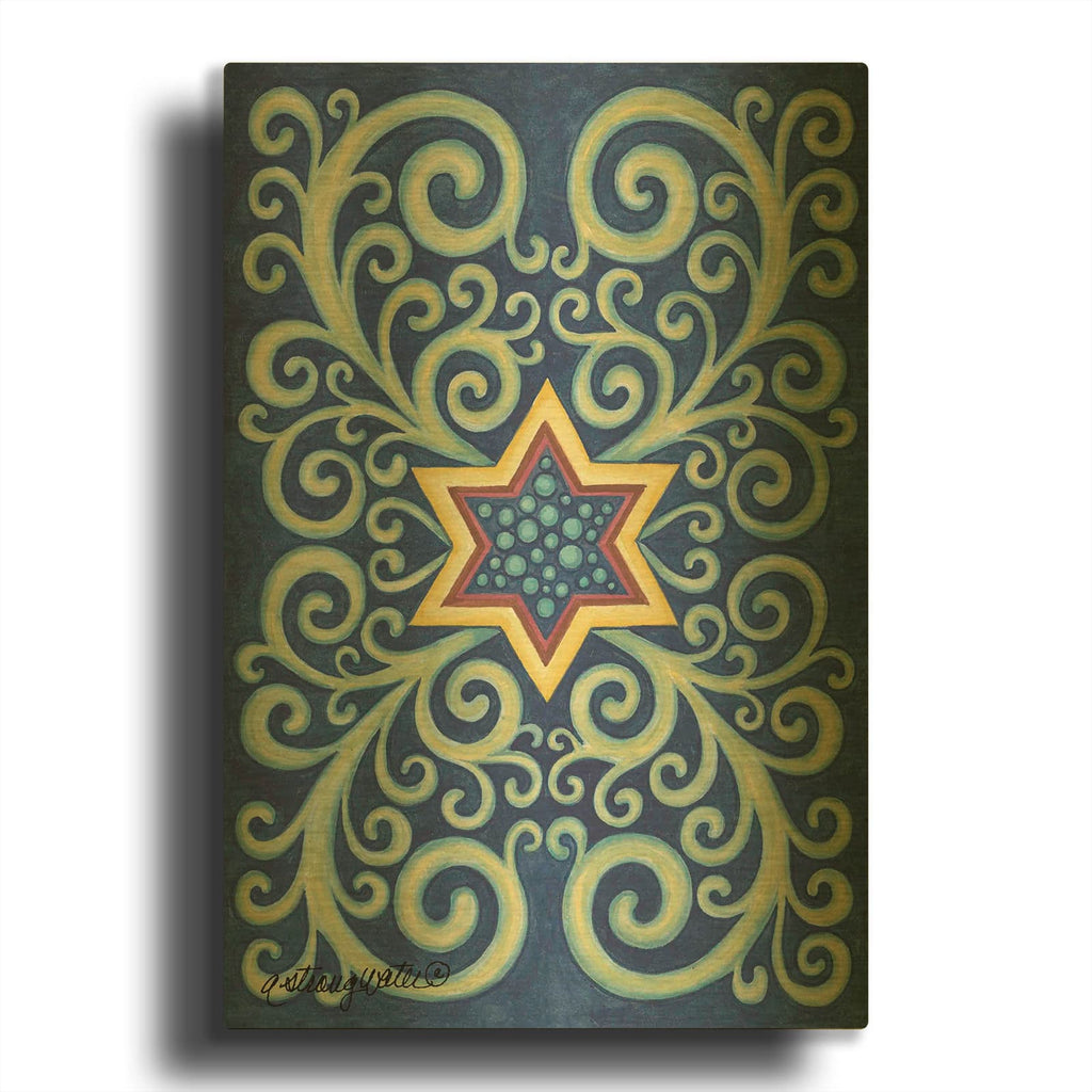 'Stars With Curls' By Andrea Strongwater Gold Metal Wall Art