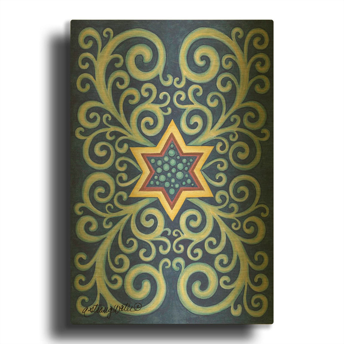 'Stars With Curls' By Andrea Strongwater Gold Metal Wall Art