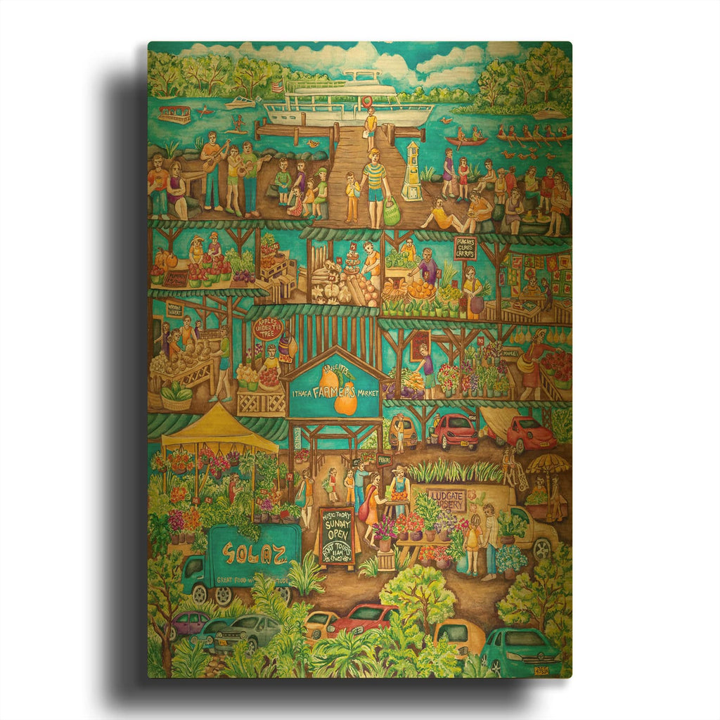 'Farmers Market' By Andrea Strongwater Gold Metal Wall Art