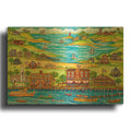 'Maine Coast July 4th' By Andrea Strongwater Gold Metal Wall Art