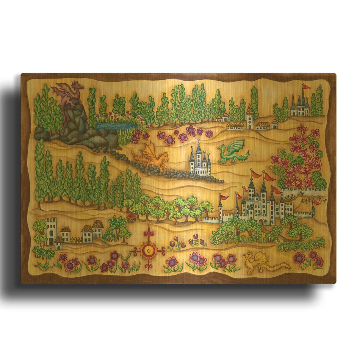 'Map' By Andrea Strongwater Gold Metal Wall Art
