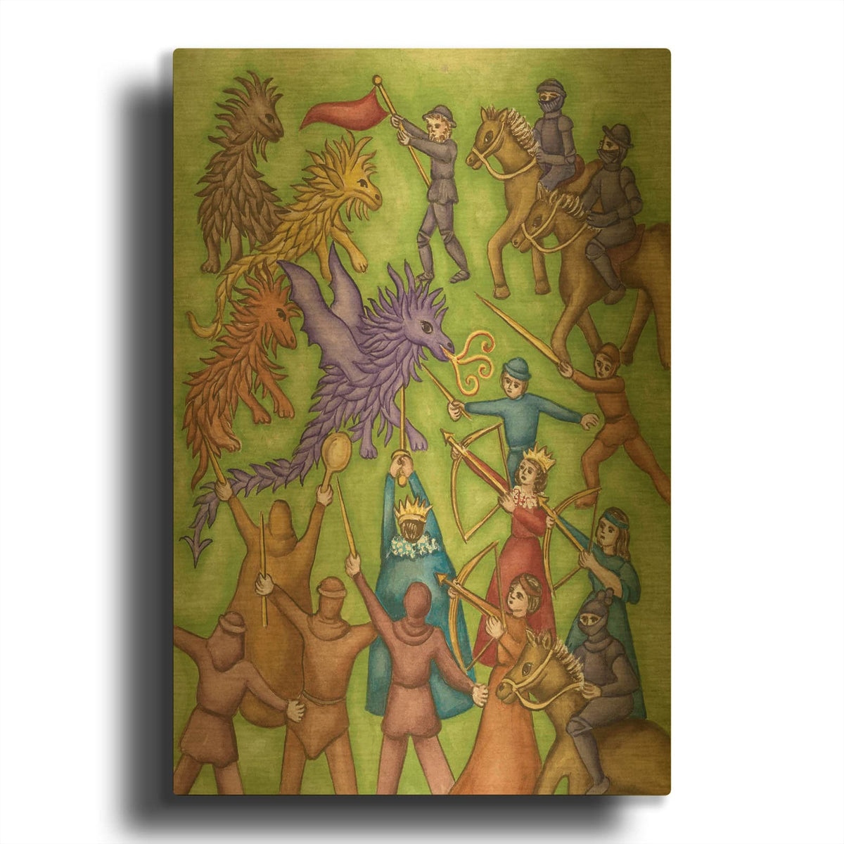 'Attack' By Andrea Strongwater Gold Metal Wall Art