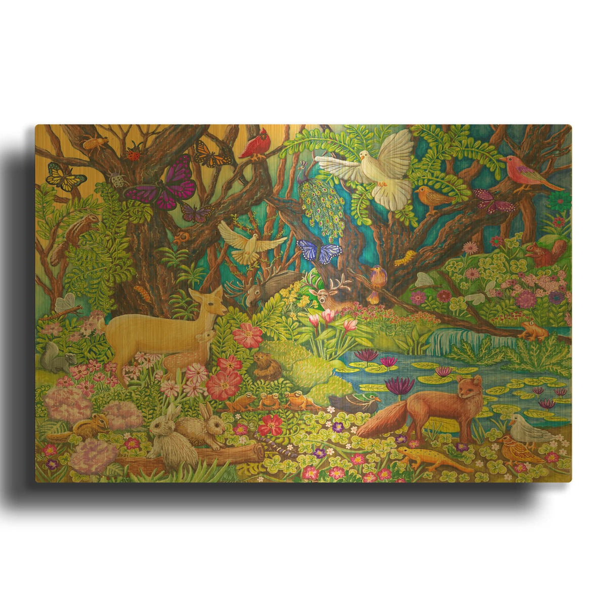 'Forest Animals' By Andrea Strongwater Gold Metal Wall Art