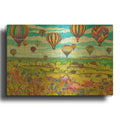 'Balloons Over Farmland' By Andrea Strongwater Gold Metal Wall Art