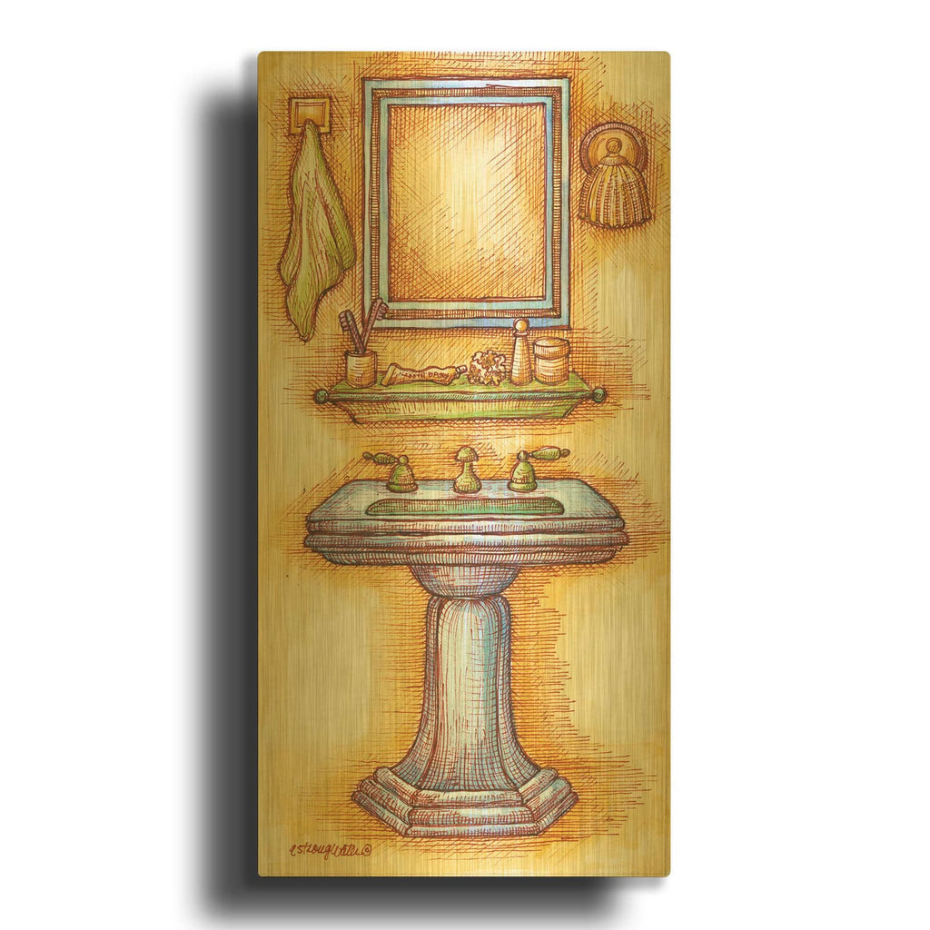 'Sink Rectangle' By Andrea Strongwater Gold Metal Wall Art