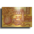 'Shelf With Pearls' By Andrea Strongwater Gold Metal Wall Art