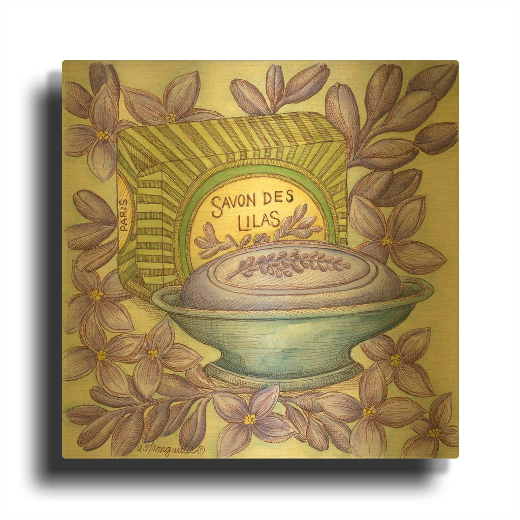 'Savons Des Lilas' By Andrea Strongwater Gold Metal Wall Art