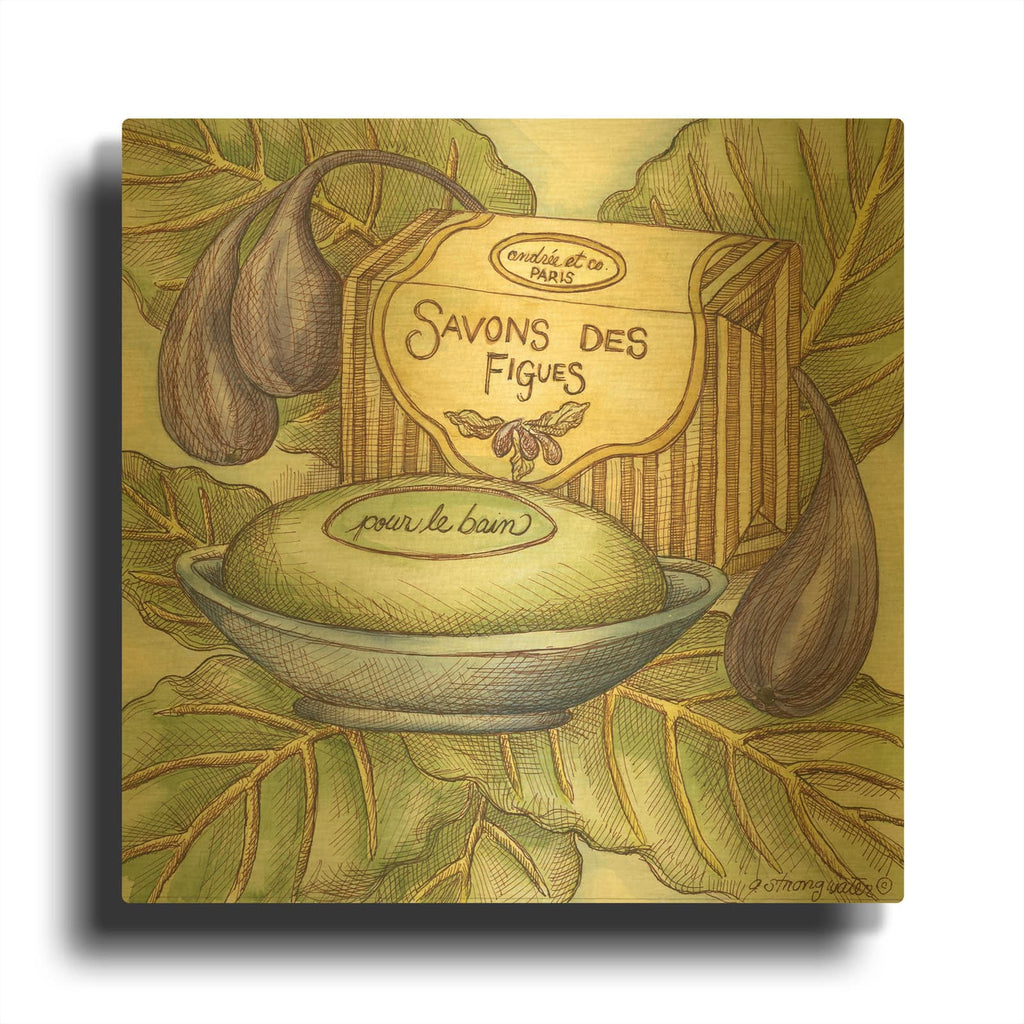 'Savons Des Figues' By Andrea Strongwater Gold Metal Wall Art
