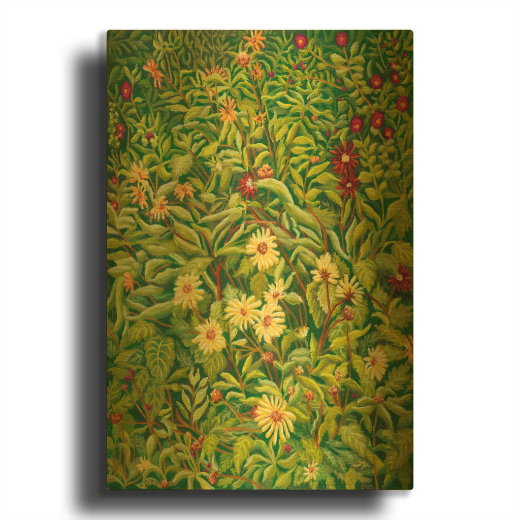 'Tapestry Asters' By Andrea Strongwater Gold Metal Wall Art