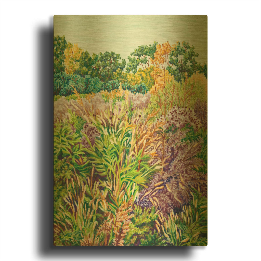 'Ny Littletree Goldenrod' By Andrea Strongwater Gold Metal Wall Art