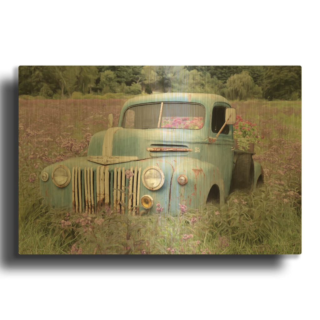 'Truckload of Happiness' By Lori Deiter Gold Metal Wall Art