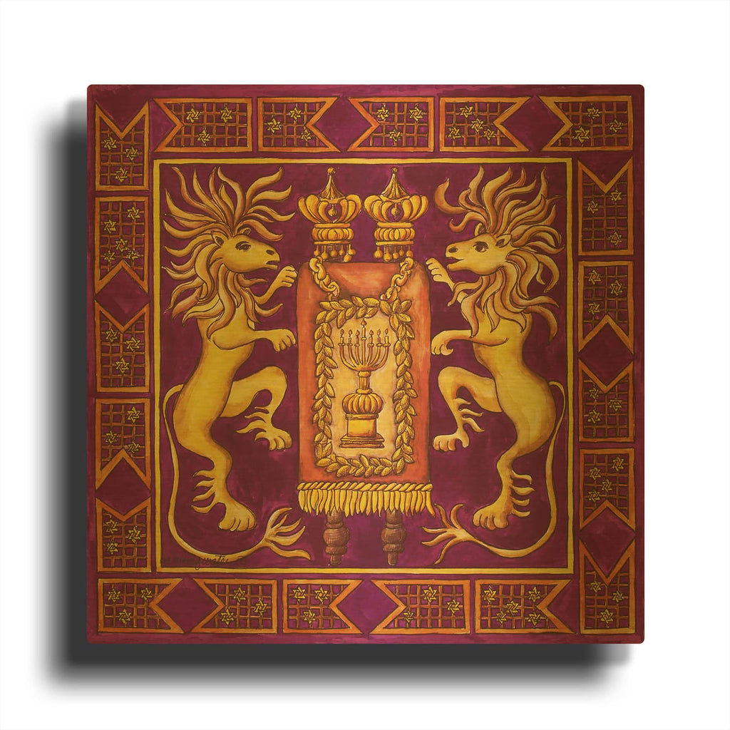 'Jewish Year Torah' By Andrea Strongwater Gold Metal Wall Art