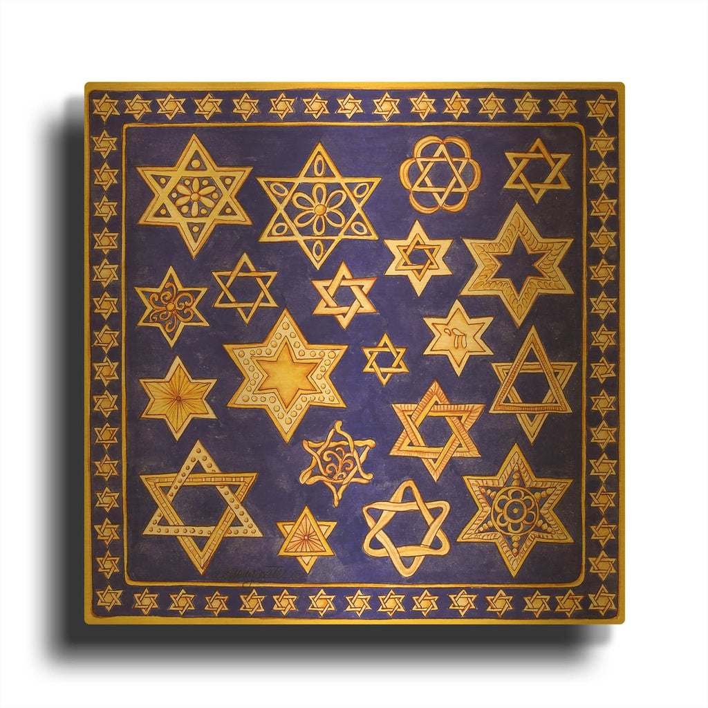 'Jewish Year Stars' By Andrea Strongwater Gold Metal Wall Art