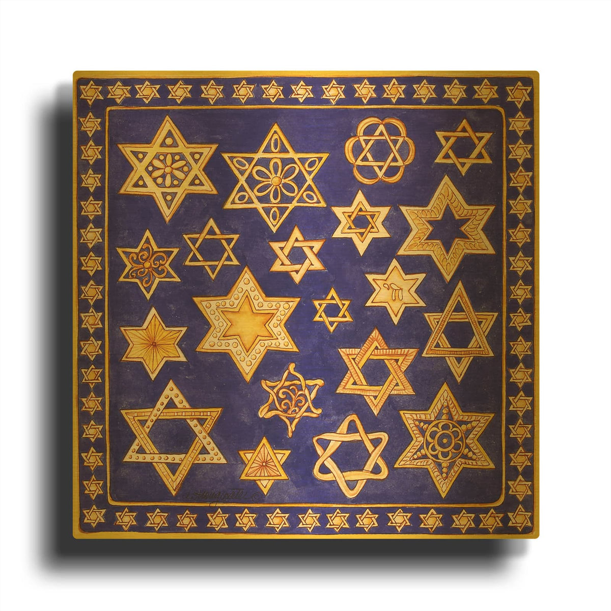 'Jewish Year Stars' By Andrea Strongwater Gold Metal Wall Art