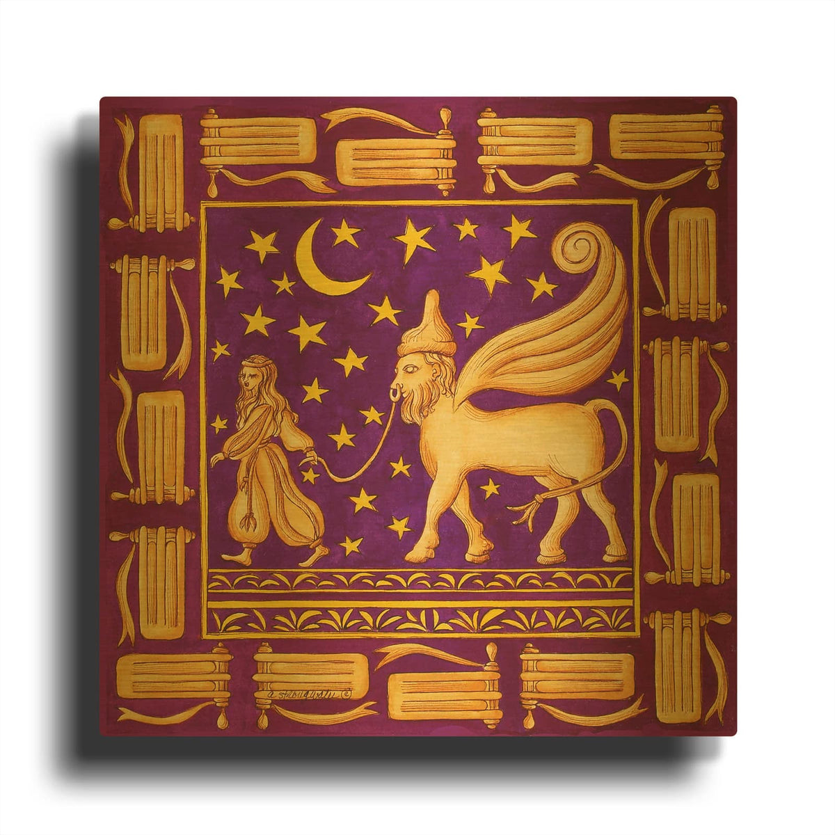 'Jewish Year Purim' By Andrea Strongwater Gold Metal Wall Art