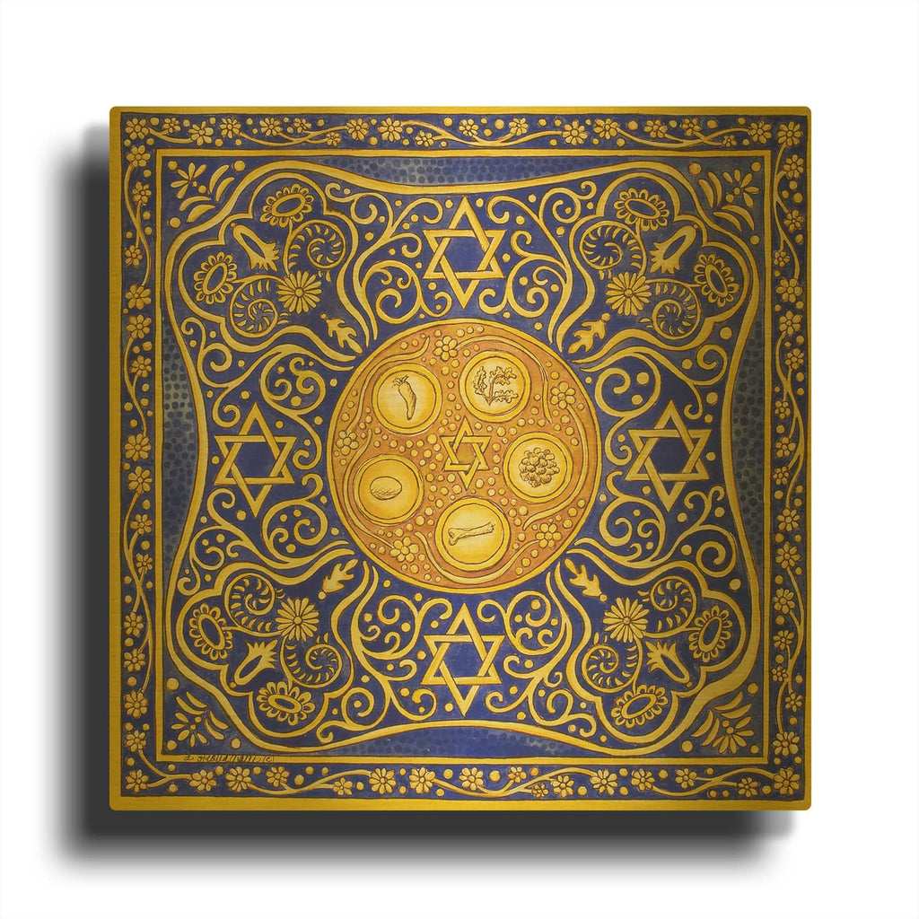 'Jewish Year Passover' By Andrea Strongwater Gold Metal Wall Art