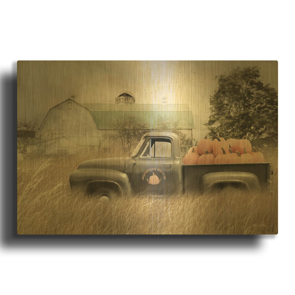 'Happy Harvest Truck' By Lori Deiter Gold Metal Wall Art