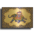 'Elephant Cartouche Ap' By Andrea Strongwater Gold Metal Wall Art