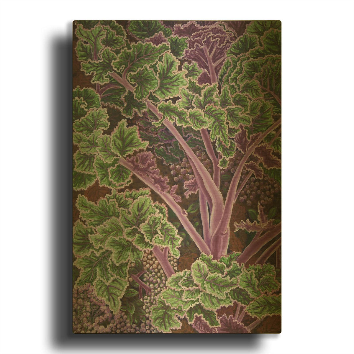 'Cabbage Stalks' By Andrea Strongwater Gold Metal Wall Art