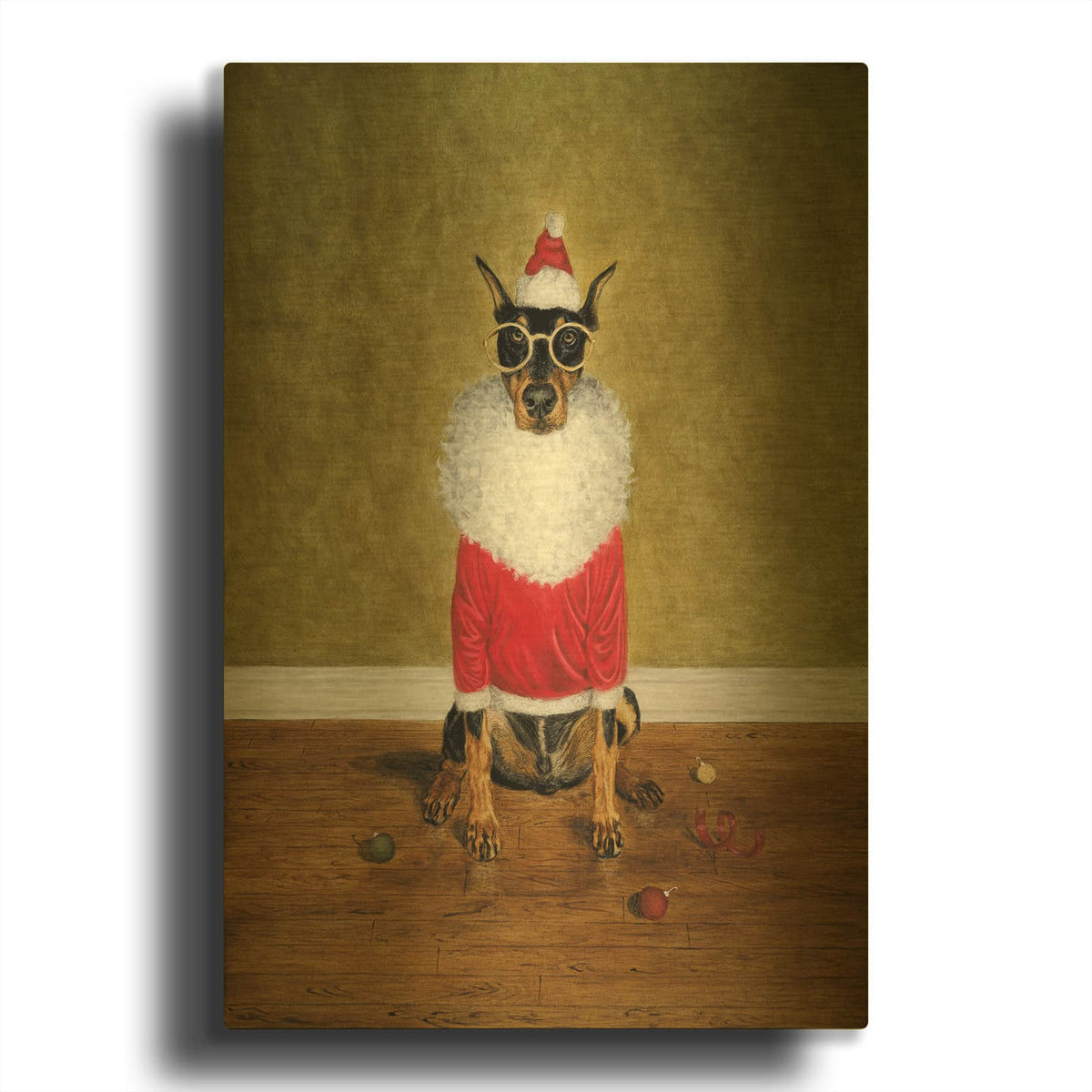 'Santa Dobe' By Darlene Pavlovich Gold Metal Wall Art