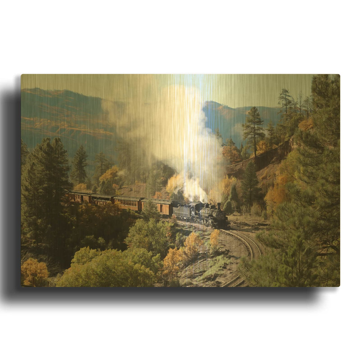 'Durango Silverton Train IV' By Lori Deiter Gold Metal Wall Art