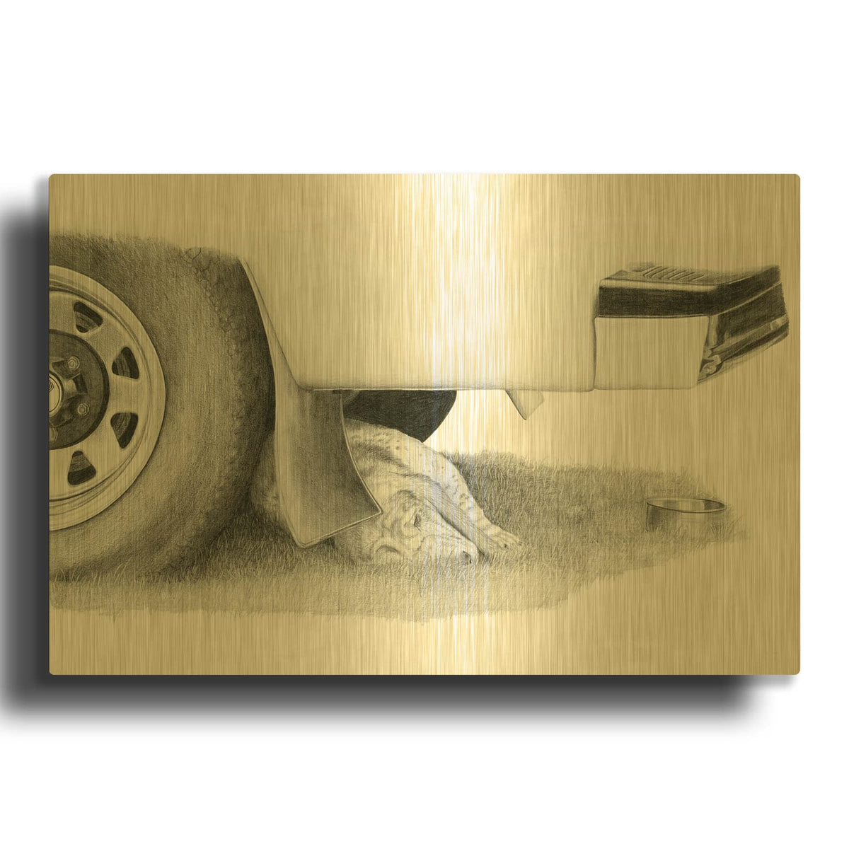 'A Shady Spot' By Darlene Pavlovich Gold Metal Wall Art