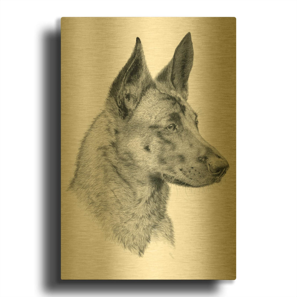 'Feral Gaze' By Darlene Pavlovich Gold Metal Wall Art