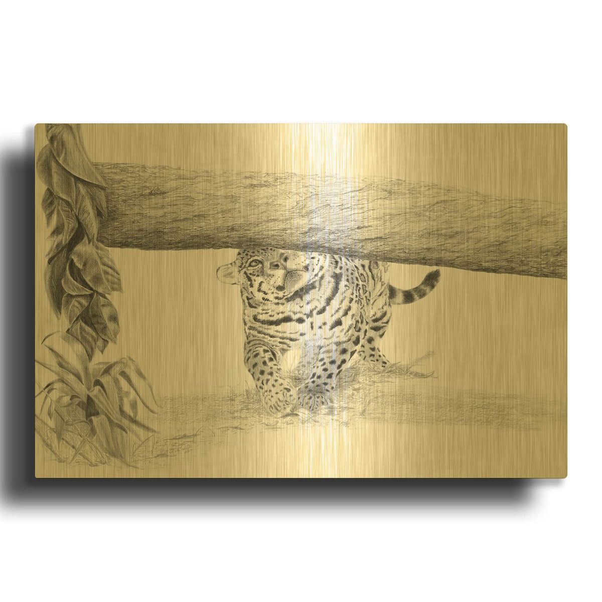 'Rain Forest Stroll' By Darlene Pavlovich Gold Metal Wall Art