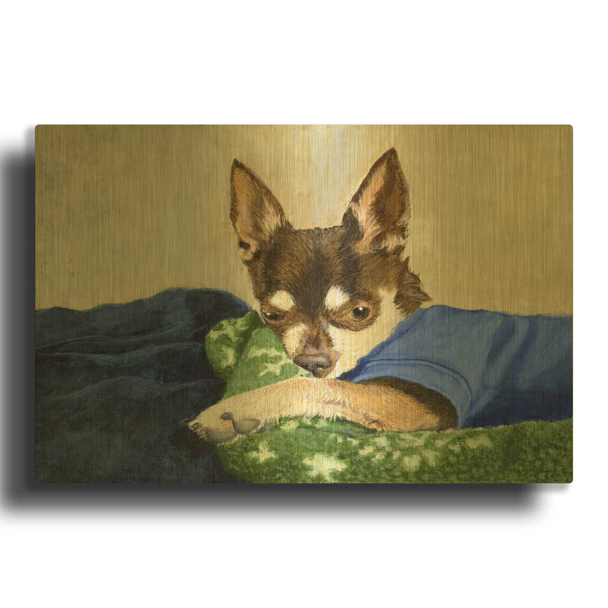 'Getting Cozy' By Darlene Pavlovich Gold Metal Wall Art