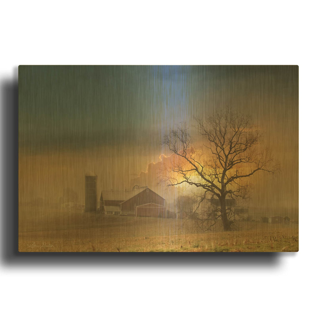 'Stormy Weather' By Lori Deiter Gold Metal Wall Art