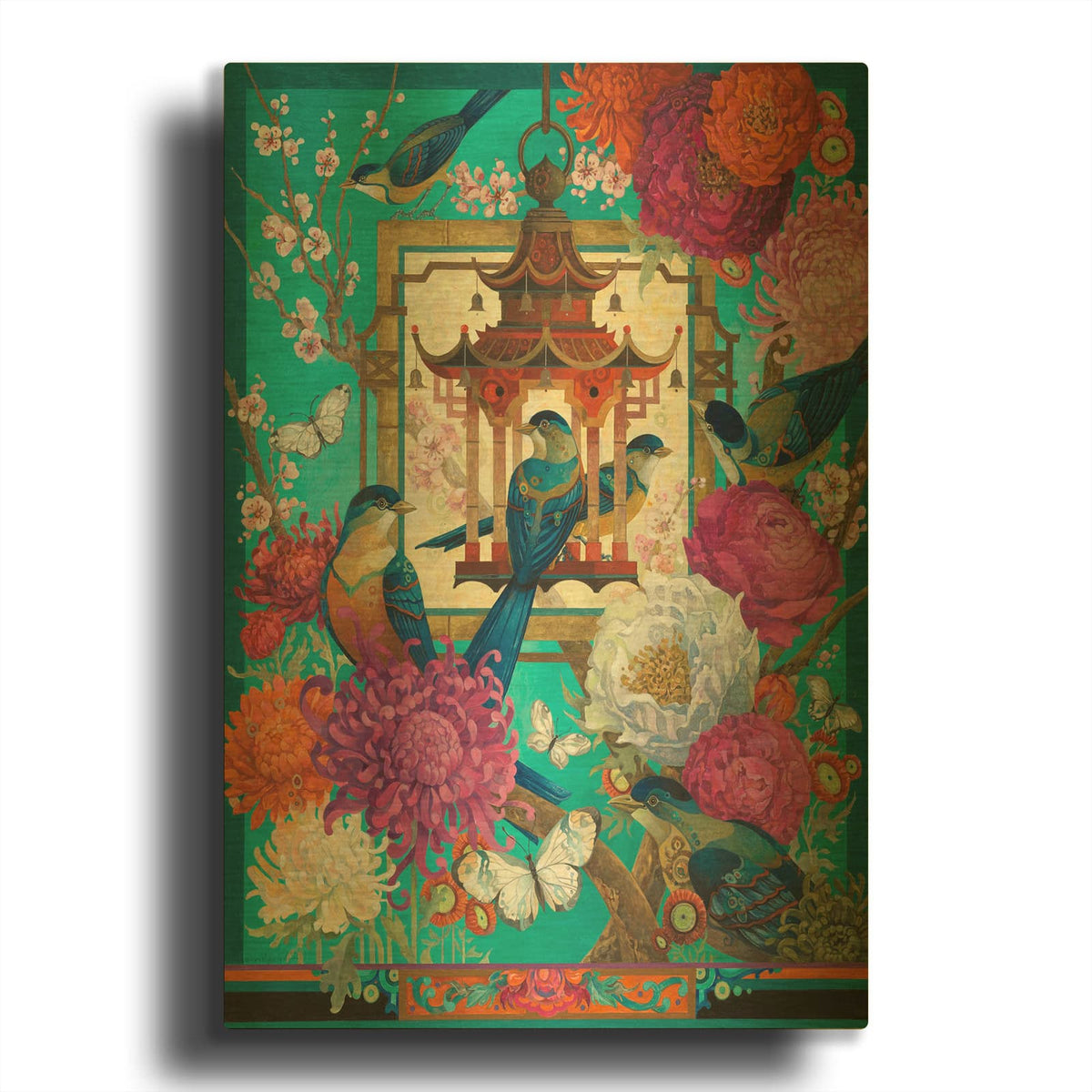 'The Asiatic Garden' By David Galchutt Gold Metal Wall Art