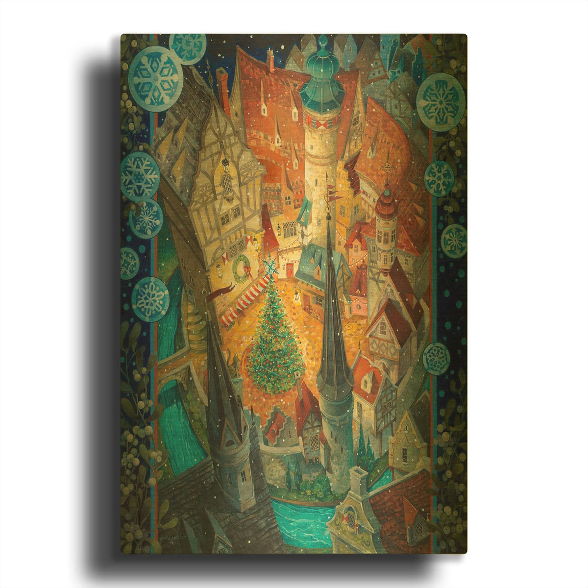 'A Silent Night' By David Galchutt Gold Metal Wall Art