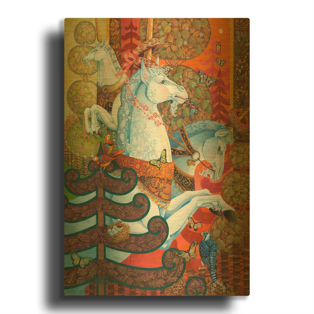 'The Medieval Garden' By David Galchutt Gold Metal Wall Art