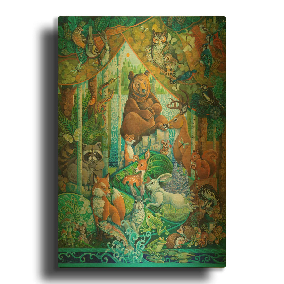 'Woodland Scene' By David Galchutt Gold Metal Wall Art