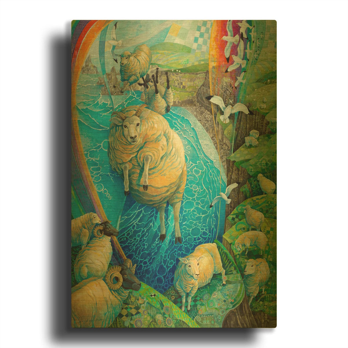 'Under The Rainbow' By David Galchutt Gold Metal Wall Art
