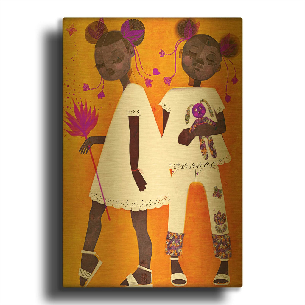 'The Petite Twins' By Erin Robinson Gold Metal Wall Art