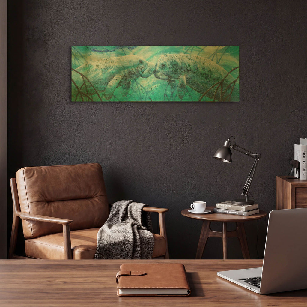 'Face Time' By James Mazzotta Gold Metal Wall Art