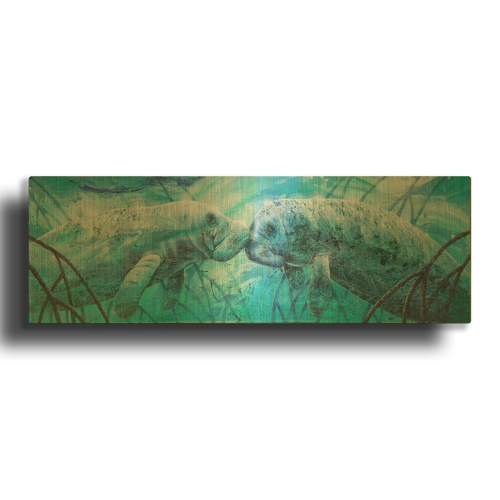 'Face Time' By James Mazzotta Gold Metal Wall Art