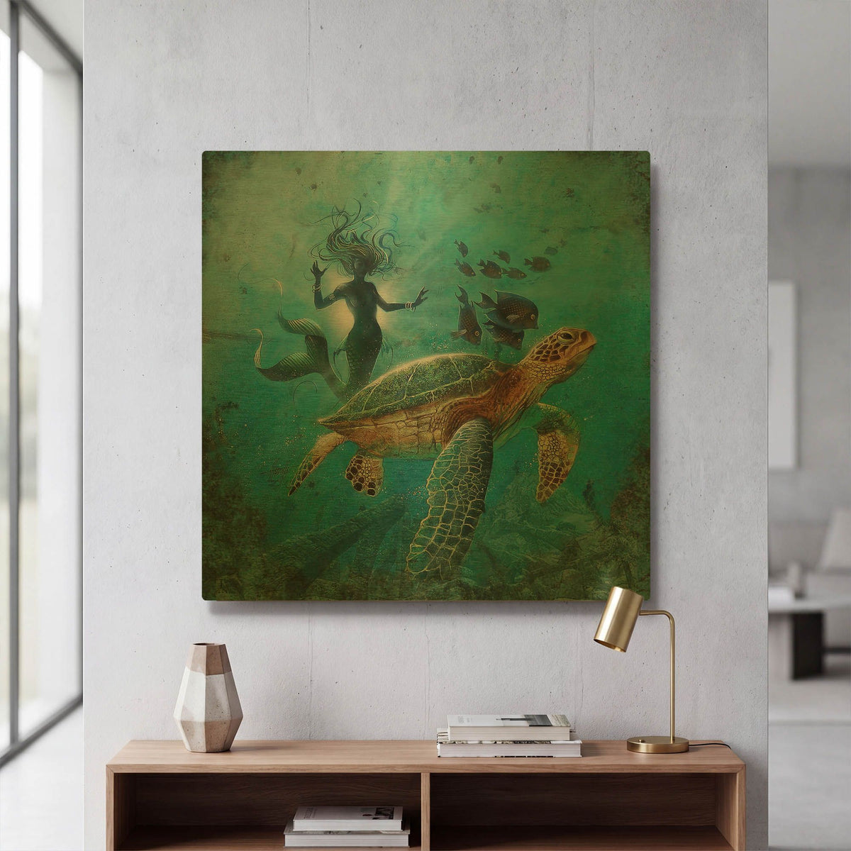 'Driftin The Night Away' By James Mazzotta Gold Metal Wall Art