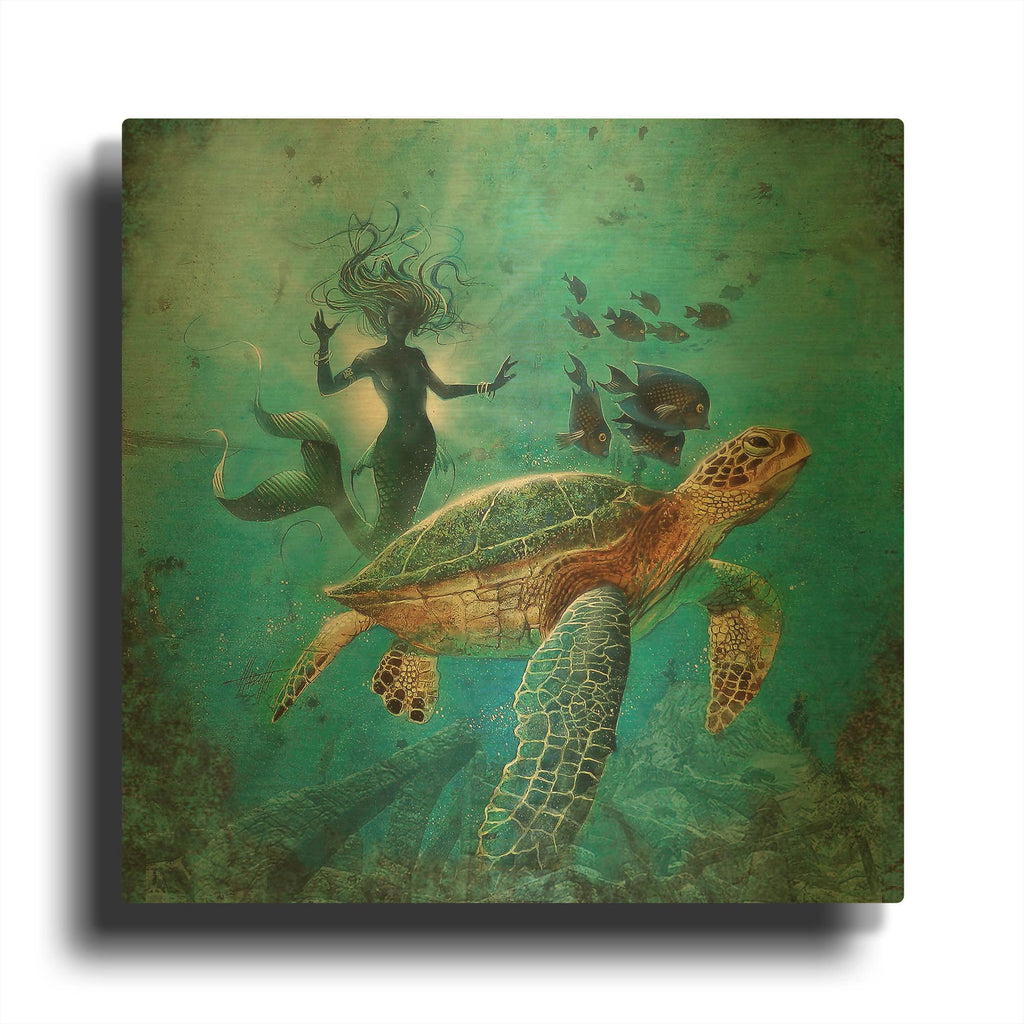 'Driftin The Night Away' By James Mazzotta Gold Metal Wall Art