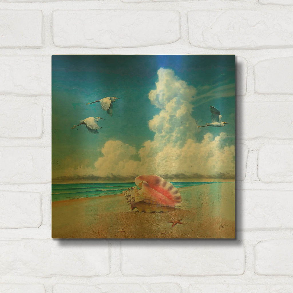 'Conched Out' By James Mazzotta Gold Metal Wall Art